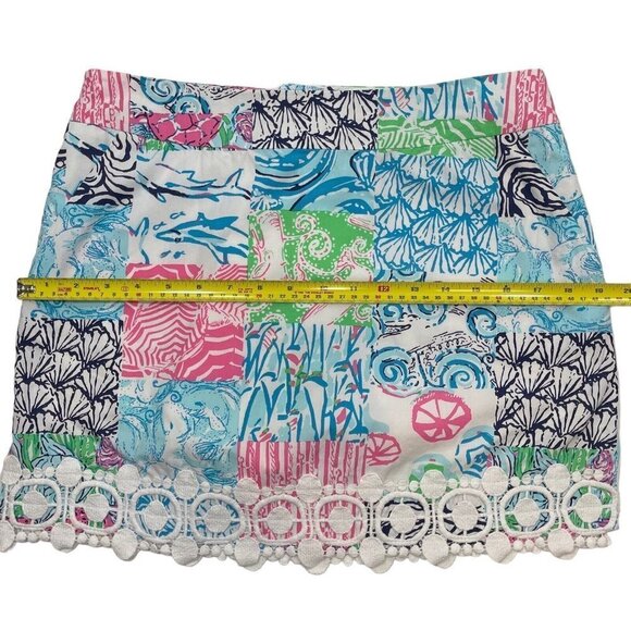 LILLY PULITZER‎ Sea Life Skort Size 4 Multicolor Mini Pockets Venice Lace #80502 - Picture 12 of 15